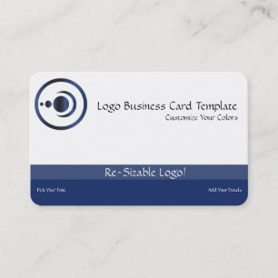 Carte De Visite Bleu Croissant Lune & Planètes Logo