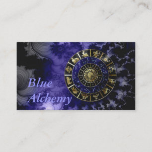 Carte de visite bleu d'astrologie d'alchimie