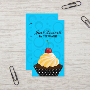 Carte De Visite Bleu de boulangerie de petit gâteau