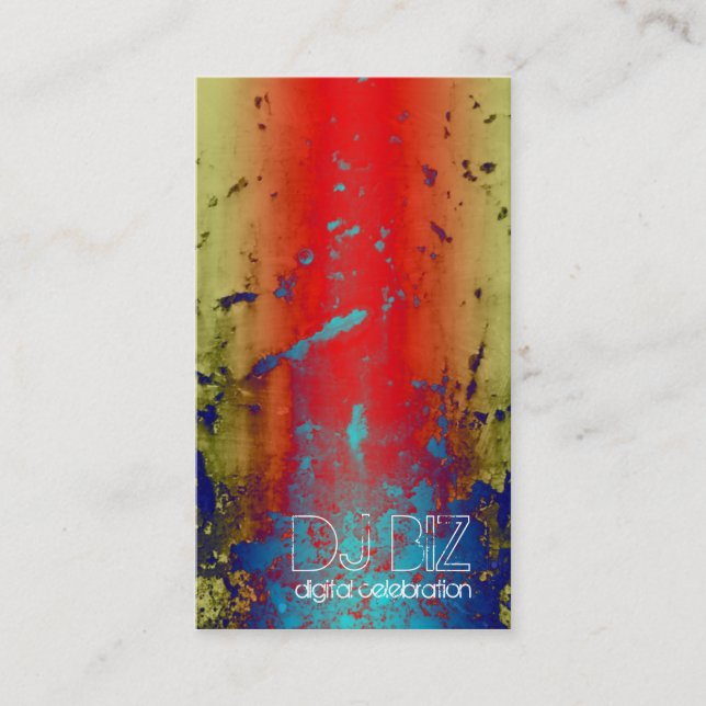 Carte De Visite Bleu de Deja - grunge d'arc-en-ciel (Devant)