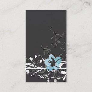 Carte de visite bleu de fleur