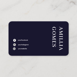 Carte De Visite Bleu de la marine scandinave   Professionnel minim