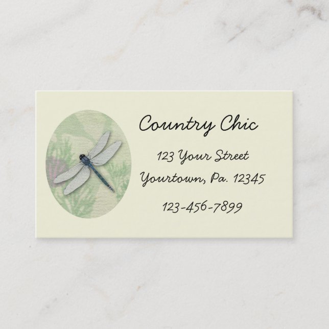 Carte de visite bleu de libellule (Devant)