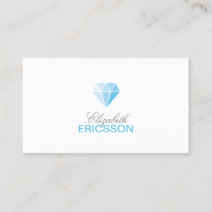 Carte de visite bleu de logo de diamant