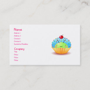 Carte de visite bleu de petit gâteau de coccinell