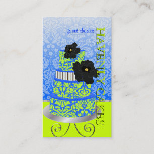 Carte De Visite Bleu de PixDezines+Gâteau/pâtisserie verts de