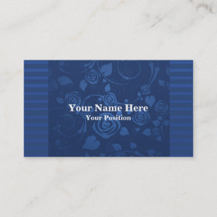 Carte de visite bleu de roses