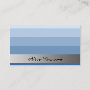 Carte De Visite Bleu dégradé avec Bannière argentée Texte personna