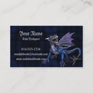 Carte de visite bleu d'imaginaire de dragon
