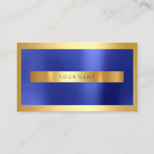 Carte De Visite Bleu d'indigo métallique de cobalt d'or de cadre