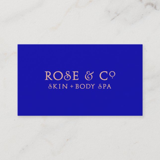 Carte De Visite Bleu doré bleu saphir rose Glam minimal (Devant)