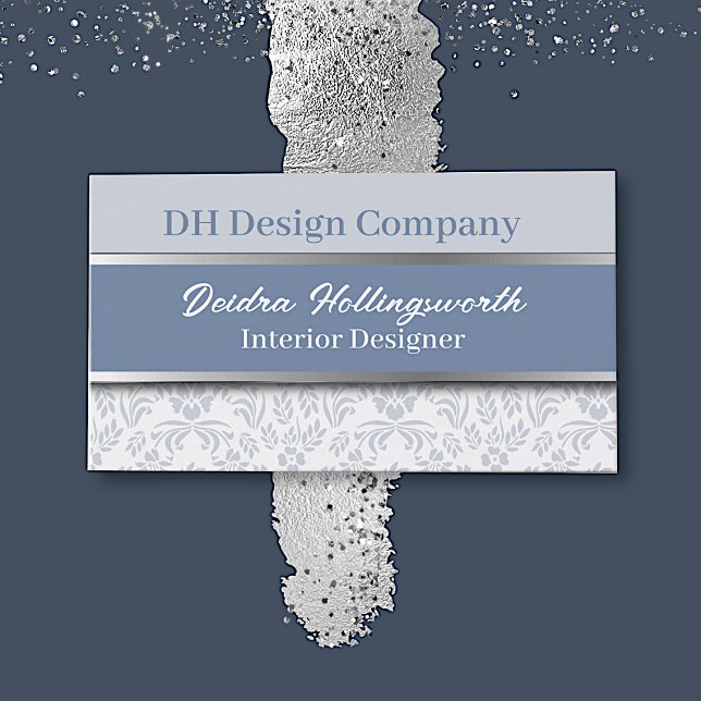 Carte De Visite Bleu Dusty Chic (Créateur téléchargé)