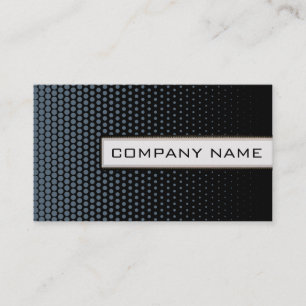 Carte De Visite Bleu électrique Techno Dots Élégant Moderne Noir