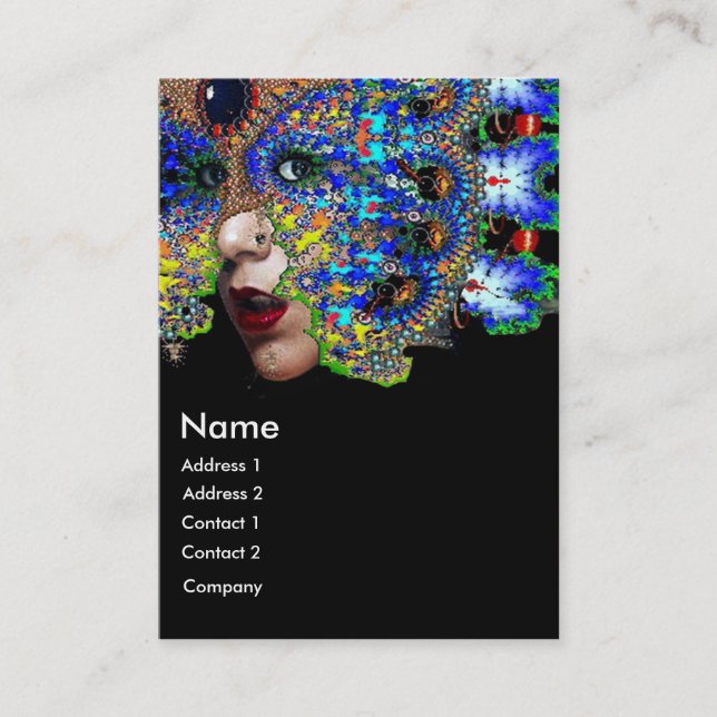 Carte De Visite bleu EPHÉMERAL jaune rouge noir (Devant)