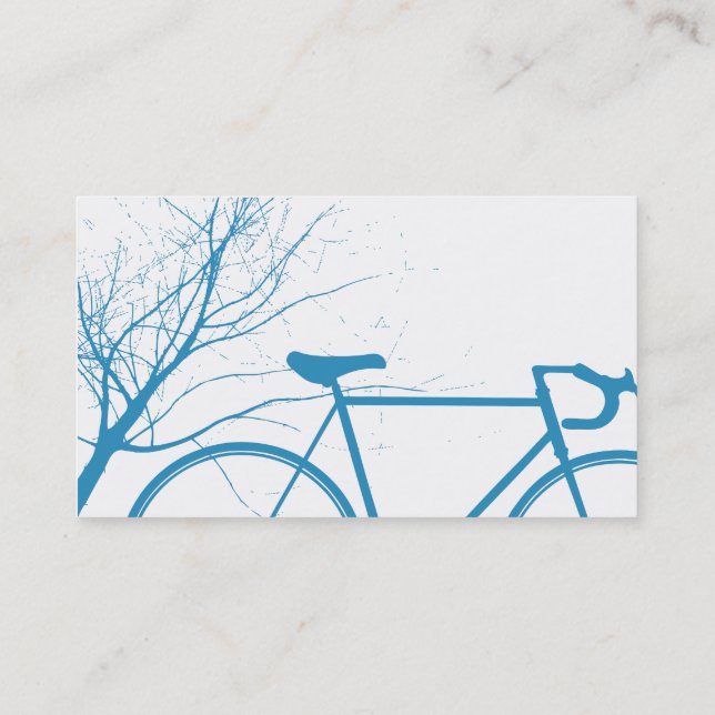 Carte de visite bleu et blanc de bicyclette (Dos)