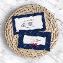 Bleu et blanc Polka Dot Rouge Ruban Social Media