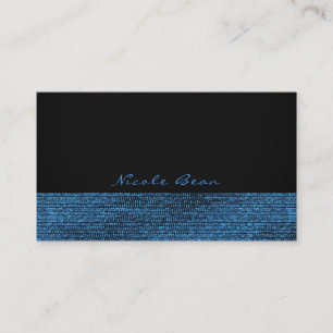 Carte De Visite Bleu et noir Moderne Glam Paillettes Élégant Chic