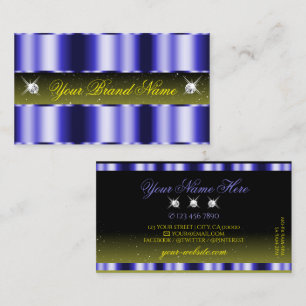 Carte De Visite Bleu flashy Jaune Noir Étincelant Bijoux élégant