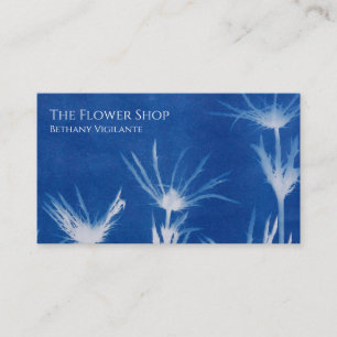 Carte de visite bleu fleur