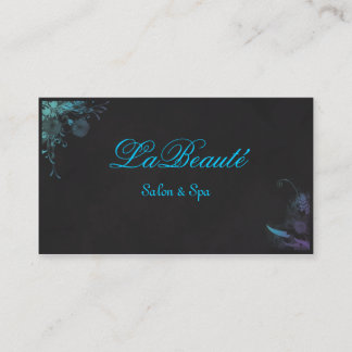 Carte de visite bleu floral de turquoise de spa