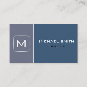 Carte De Visite Bleu foncé clair et gris Élégant Professionnel mod