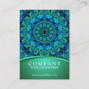 Carte De Visite Bleu & Gems Vert Mandala