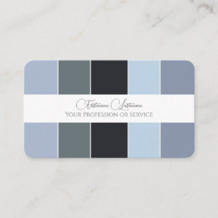Carte De Visite Bleu gris palette de couleurs calligraphie QR-Code