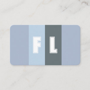 Carte De Visite Bleu gris palette de couleurs calligraphie QR-Code