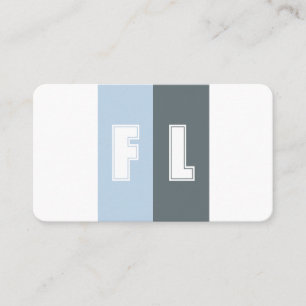 Carte De Visite Bleu gris palette de couleurs calligraphie QR-Code