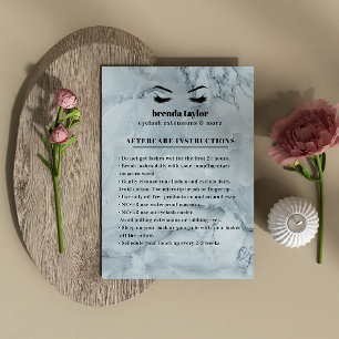 Carte De Visite Bleu Marbre Eyelash Browbar Instructions de soins