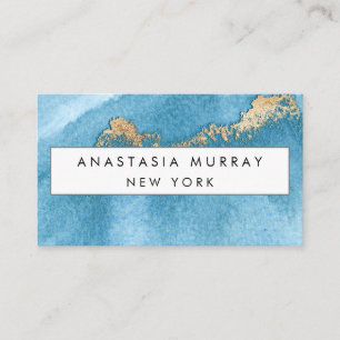 Carte De Visite Bleu marin moderne et minimaliste de luxe avec pai