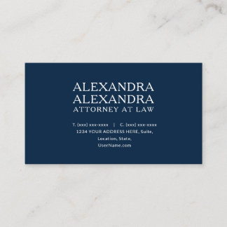 Carte De Visite Bleu Marine Avocat Avocat de Droit Luxe Entreprise