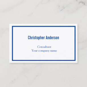 Carte De Visite Bleu Marine Blanc Minimaliste Professionnel Entrep