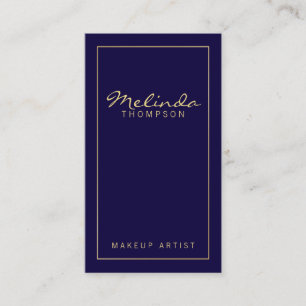 Carte De Visite Bleu marine et or modernes simples professionnels