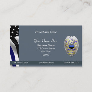 Carte De Visite Bleu mince Badge de garde du frère