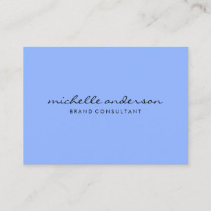 Carte De Visite Bleu minimaliste avec texte cursif