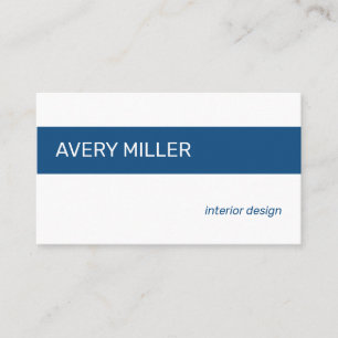 Carte De Visite Bleu minimum sur blanc