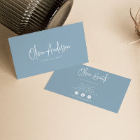 Bleu Neutre Océan Minimaliste Boho Chic Moderne