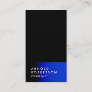 Carte De Visite Bleu Noir tendance minimaliste moderne simple