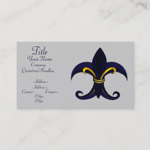 Carte De Visite Bleu/or de Fleur de lis