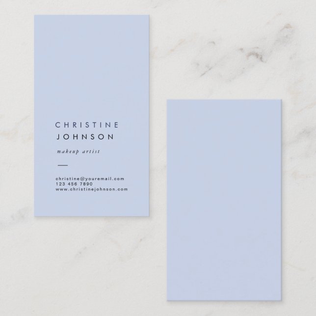 Carte De Visite bleu pastel (Devant / Derrière)