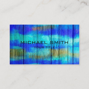 Carte De Visite Bleu pastel sur bois #3