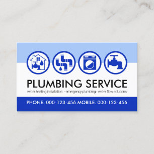 Carte De Visite Bleu Plumber Tools Icon Plumer