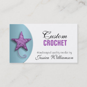 Carte de visite bleu pourpre en forme de fils croc