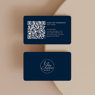 Carte De Visite Bleu Professional Générique Entreprise Logo Code Q