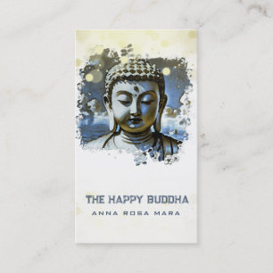 Carte De Visite *~* Bleu QR Bouddha Artsy AP33 QR Logo
