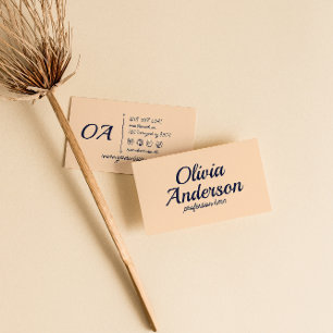 Carte De Visite Bleu rétro Colorful Gras Super Unique