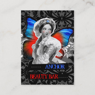 Carte De Visite Bleu rouge d'Ancre de beauté de papillon de 311