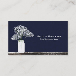 Carte de visite Bleu Rustique Baby's Breath Mason