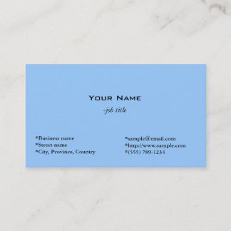 Carte de visite bleu simple, aqua